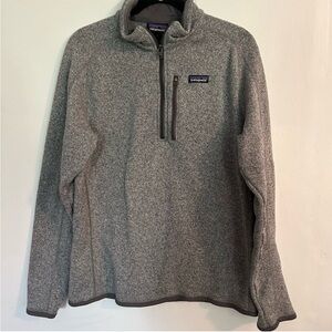 Patagonia grey Better Sweater 1/4 zip pullover Sz Large